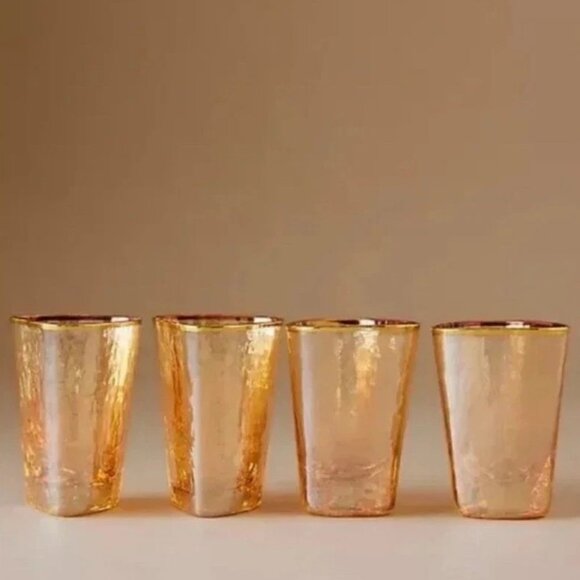 Anthropologie Other - Anthropologie Zaza Collection Honey Luster Shot Glasses Set Of 2